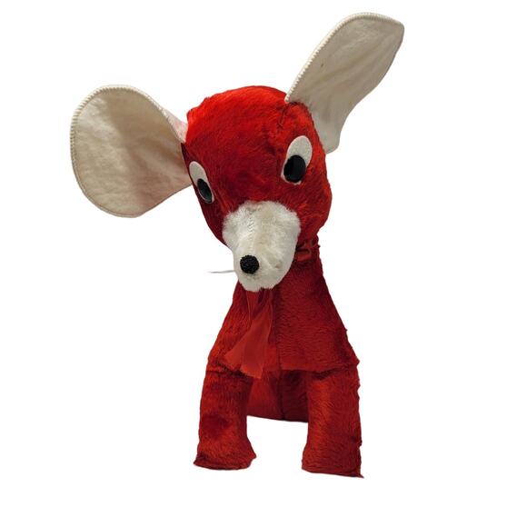 Vintage Mouse Plush 50's Straw Fill Carnival Prize Stuffed Animal Knox Kreations - Picture 1 of 16